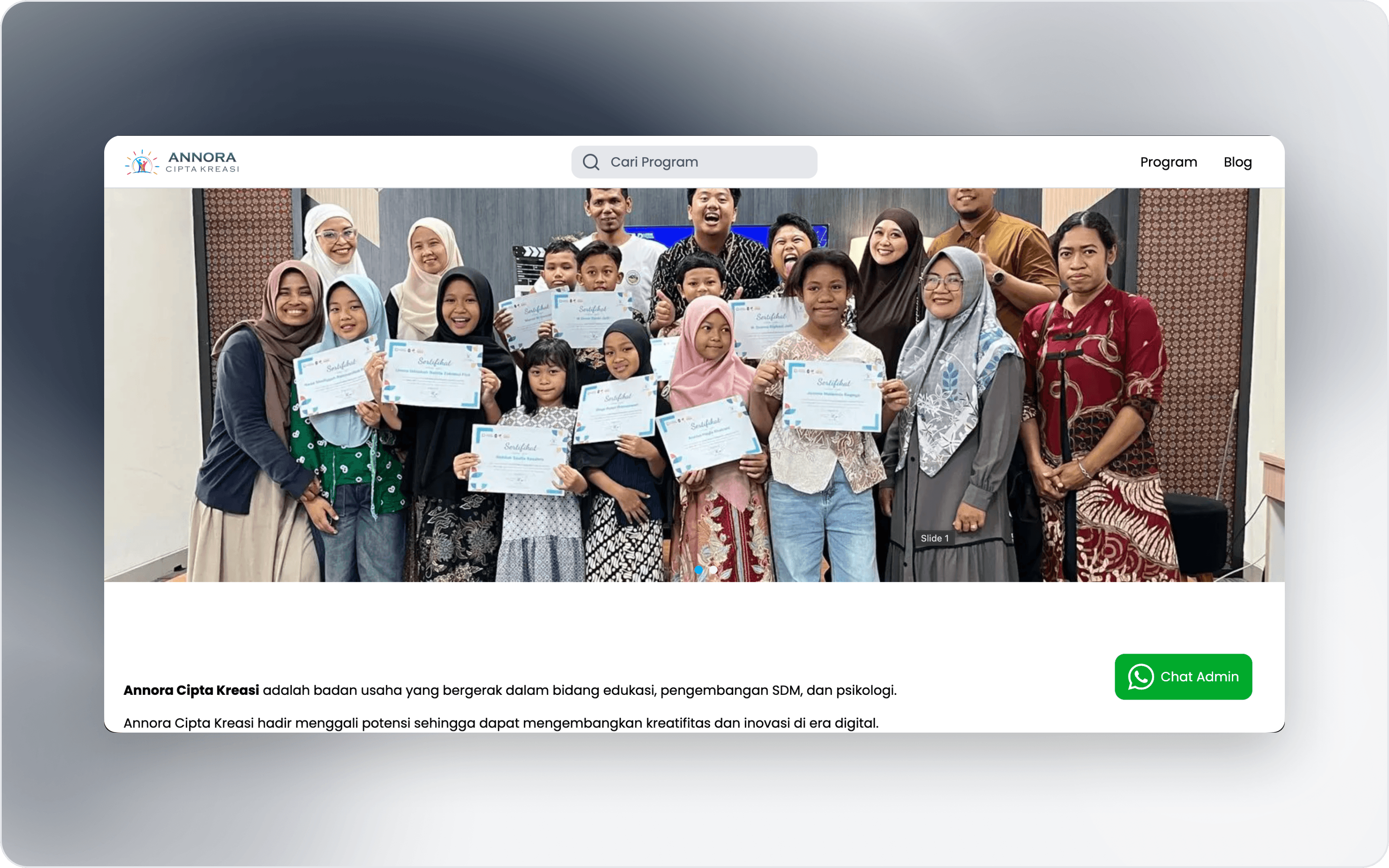 Website Annora Cipta Kreasi Mockup