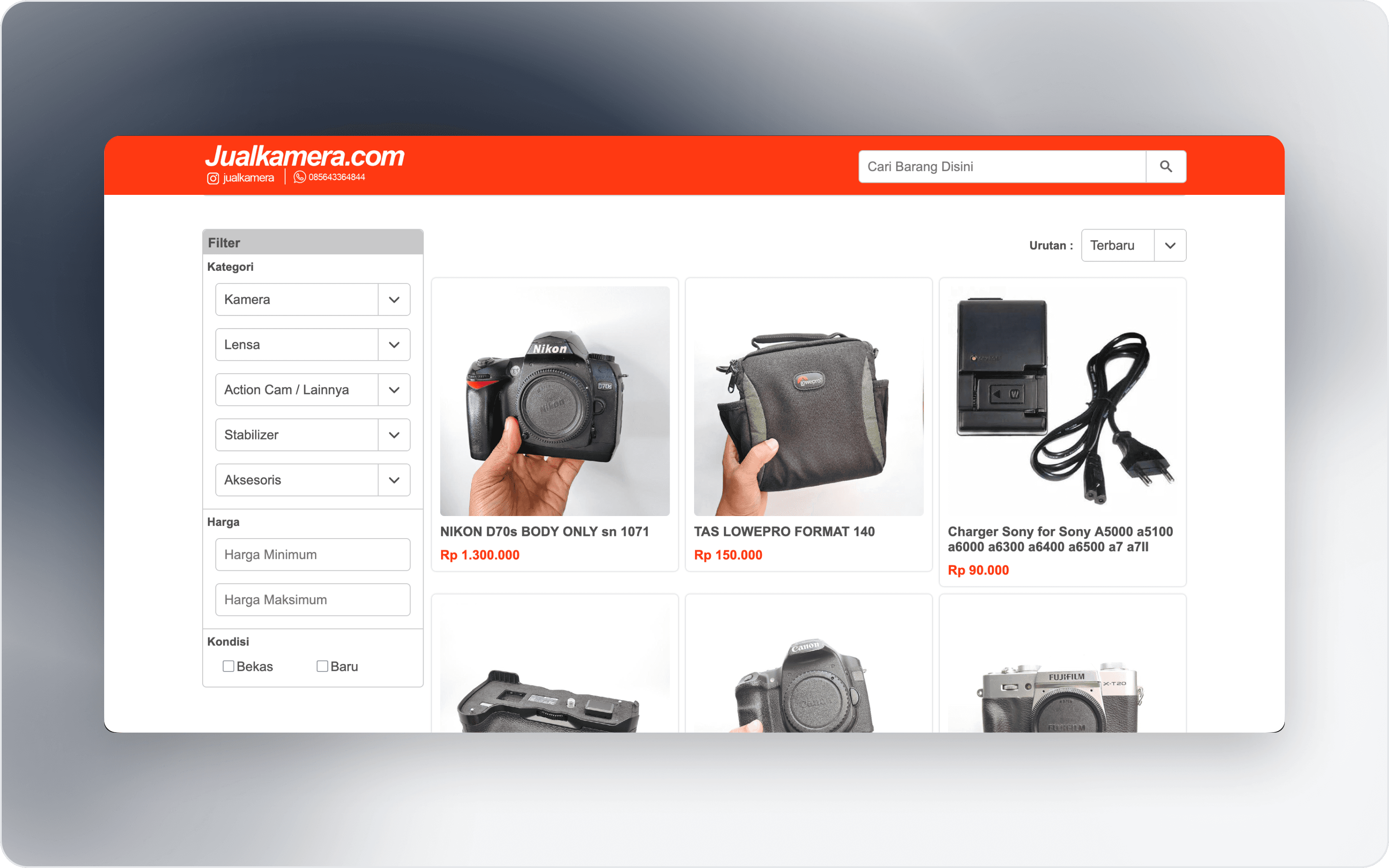 Website Jualkamera.com Mockup